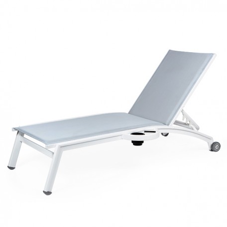 PINECREST Stacking Chaise Lounge with Wheels And Side Tray NV 8190WSL