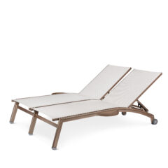 PINECREST Double Chaise Lounge with Wheels and Side Trays NV 7190-46WS R/L