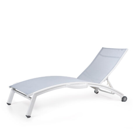 PINECREST Stacking Chaise Lounge with Wheels and Side Tray NV 7190WAL