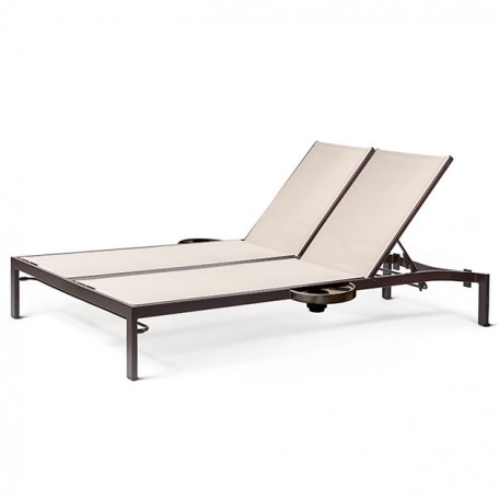 BLEAU G2 BL2 7175-46R/L Full Base Double Chaise Lounge with Side Trays